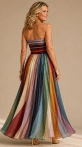 Robe Maxi Élégante à Imprimé Floral   Dos Nu Chic