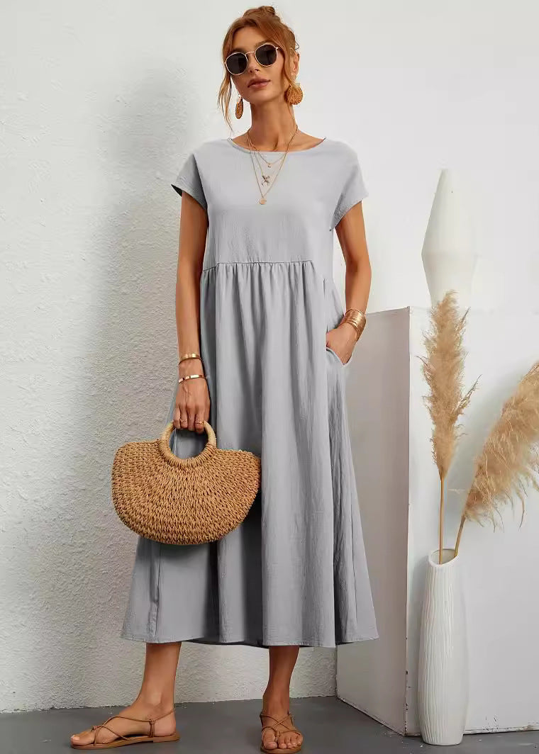 Robe Mi-Longue d'été en Coton  Élégante
